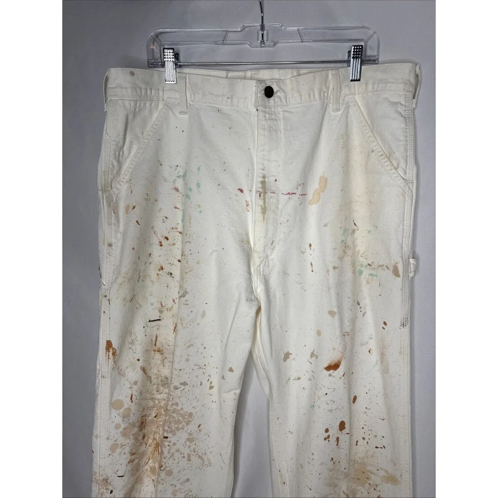 Vtg Roebucks Painter Carpenter Pants Jeans‎ Denim 38x30.5